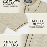 KZZ Men's Open-Knit Striped Sweater