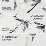KZZ Men's Tropical Palm Tree Print Outdoor Casual Set