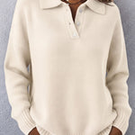 Marvelle™ | Chic Polo Hooded Knit Sweater