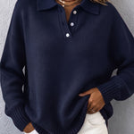 Marvelle™ | Chic Polo Hooded Knit Sweater