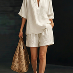 Zoe Mitchell | Linen Two-Piece Shorts Set For Women