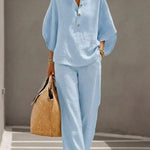 Maribel™ | Two-Piece Set with Batwing Sleeves and Wide Pants