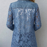 Lacinda™ | Blazer Jacket with Floral Lace Paneling