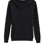 Corabelle™ | Cable-Knit V-neck Sweater With Hood