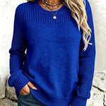 Lirienne™ | Textured Open-Knit Sleeves Sweater