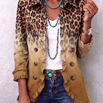 Elspeth™ | Leopard Ombre Ruffle Blazer Jacket