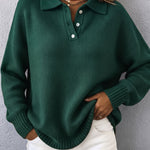 Marvelle™ | Chic Polo Hooded Knit Sweater