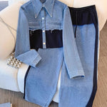 Holbrook™ | Color-Block Cropped Jacket & Wide-Leg Pants Set