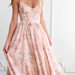 Floral Frill Split Maxi Dress