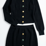 Carrie cardigan and button-up skirt set