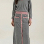V-neck sweater and midi skirt set 'Cheryl'