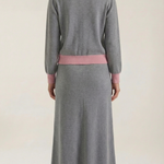 V-neck sweater and midi skirt set 'Cheryl'