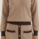 V-neck sweater and midi skirt set 'Cheryl'
