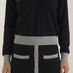 V-neck sweater and midi skirt set 'Cheryl'