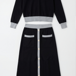 V-neck sweater and midi skirt set 'Cheryl'