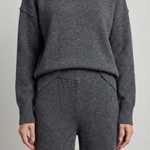 Turtleneck knit sweater and jeans set