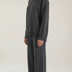 Turtleneck knit sweater and jeans set