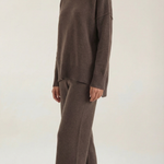 Turtleneck knit sweater and jeans set