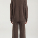 Turtleneck knit sweater and jeans set