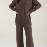 Turtleneck knit sweater and jeans set