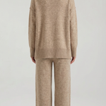 Turtleneck knit sweater and jeans set