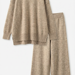 Turtleneck knit sweater and jeans set