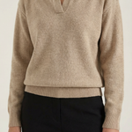 'Margaret' Casual Polo Shirt with V-Neck