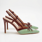 Rebecca Satin Heels with Bow Detail