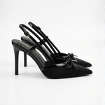 Rebecca Satin Heels with Bow Detail