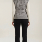 Wendy cable knit vest with high neck