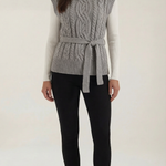 Wendy cable knit vest with high neck