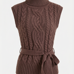 Wendy cable knit vest with high neck