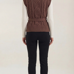 Wendy cable knit vest with high neck