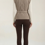 Wendy cable knit vest with high neck