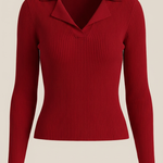 'Sara' knitted sweater with elegant collar