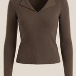 'Sara' knitted sweater with elegant collar