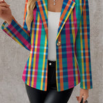 Rosaline™ | Rainbow Plaid Blazer