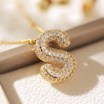 Pavl Bubble Letter Monogram Necklace