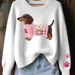 Naoni – Knitted Sweater with Wool-Felt Dachshund Motif
