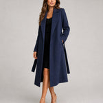 Luna | Women's Belted Wool-Blend Long Lapel Trench Coat