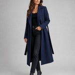 Luna | Women's Belted Wool-Blend Long Lapel Trench Coat
