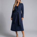 Luna | Women's Belted Wool-Blend Long Lapel Trench Coat