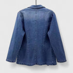 Grace | Women's Casual Denim Blazer Jacket Single-Button Open Front
