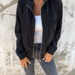 Scarlett | Women's Corduroy Hooded Zip-Up Quilted Jacket Oversized Fit