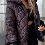Camila | Women's Diamond Quilted Hooded Zip-Up Puffer Jacket