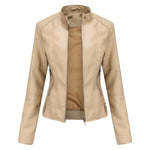 Madison | Women's Faux Leather Jacket Stand Collar Zip-Up Moto Jacket