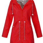 Victoria | Women's Hooded Drawstring Waterproof Rain Coat