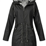 Victoria | Women's Hooded Drawstring Waterproof Rain Coat