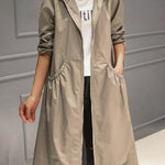 Layla | Women's Hooded Waterproof Long Trench Coat Zip-Up