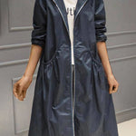 Layla | Women's Hooded Waterproof Long Trench Coat Zip-Up
